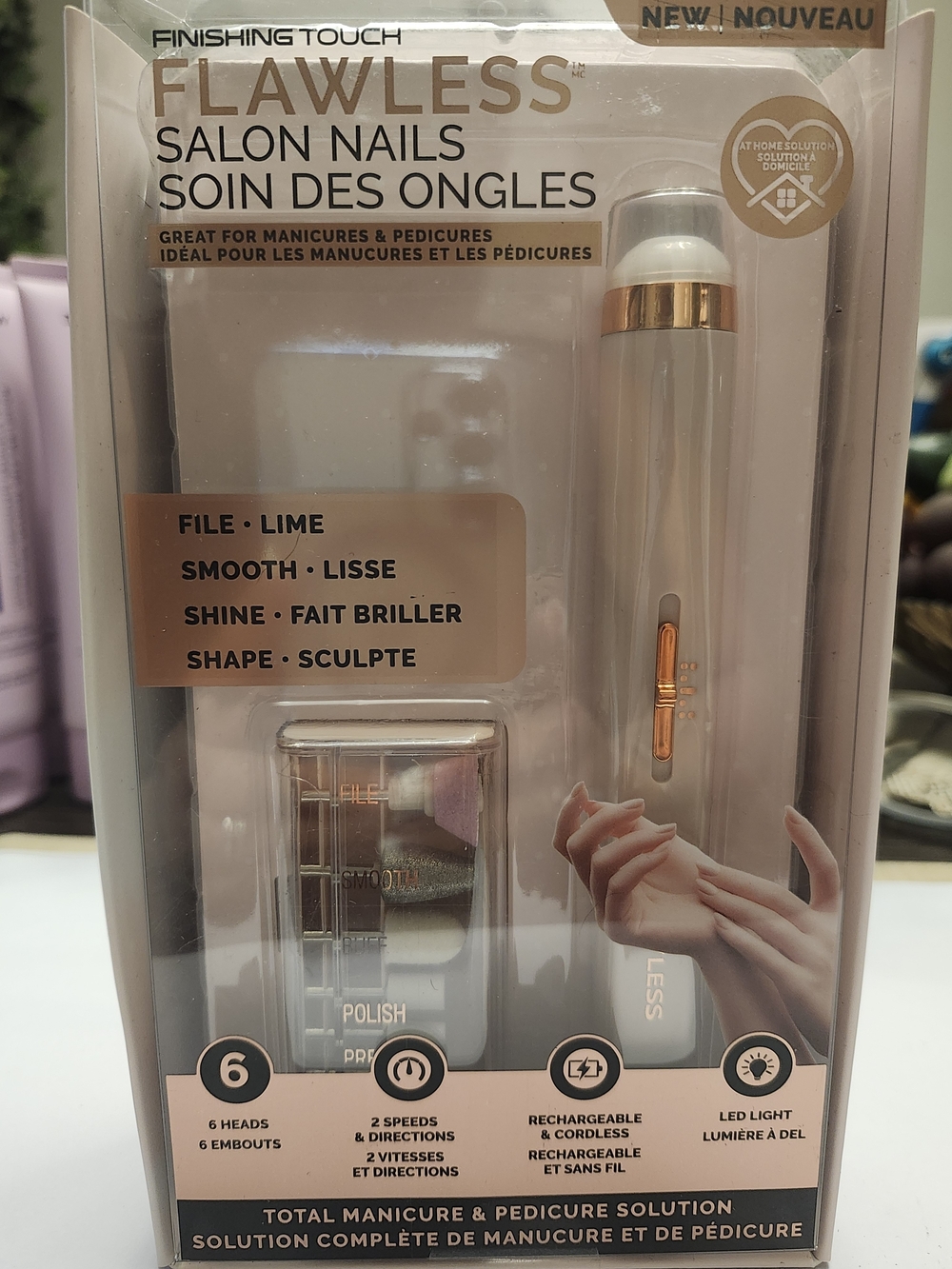 Finishing Touch Flawless Salon Nails Electric Manicure Tool - Rose Gold/White